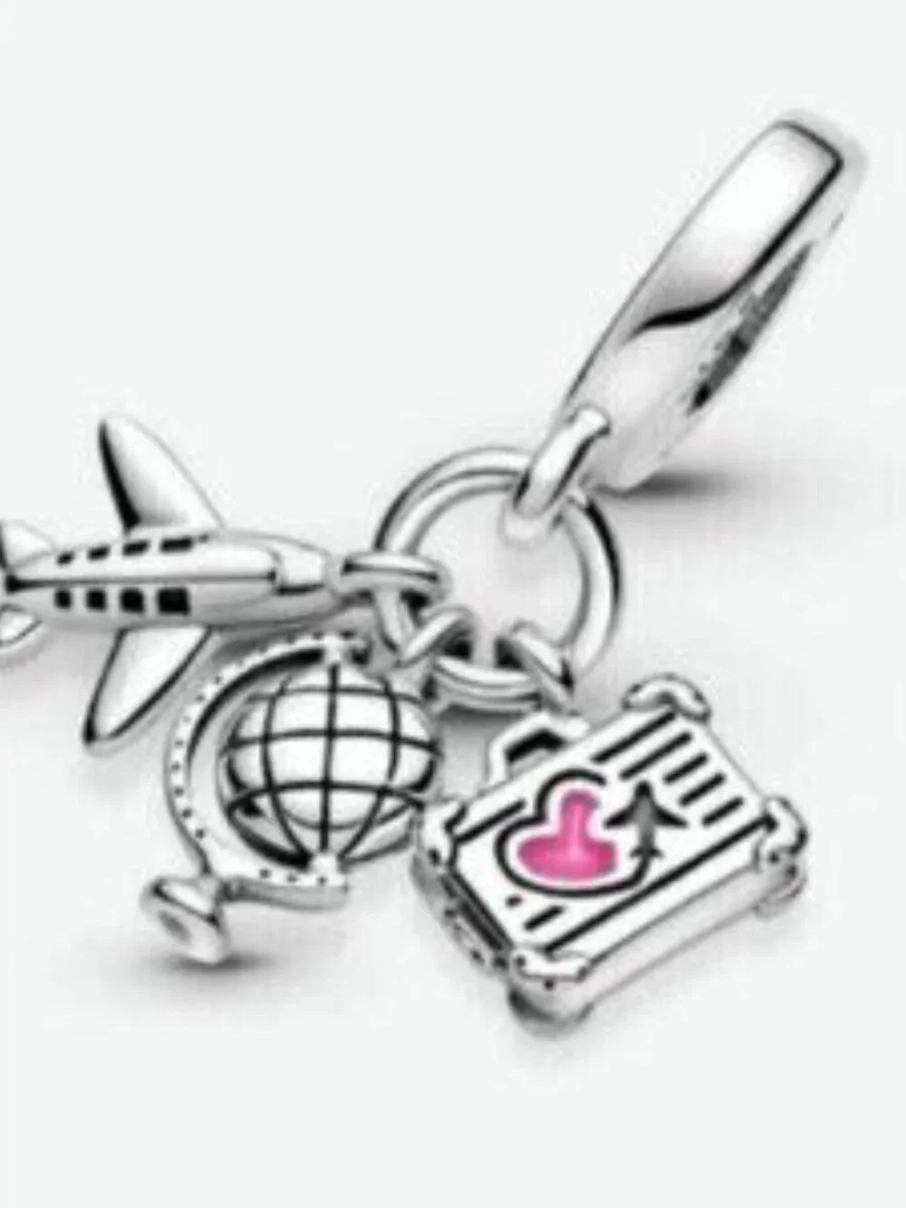 Pandora Airplane, Globe & Suitcase Dangle Charm
